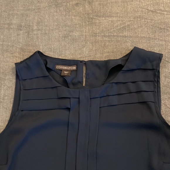 Covington deep, blue sleeveless dressy top size large (23-119) - Picture 2 of 7